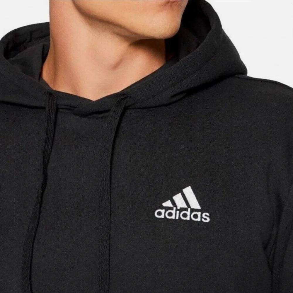 Adidas Essential Feel Cozy Men’s Black Fleece Pullover Hoodie
